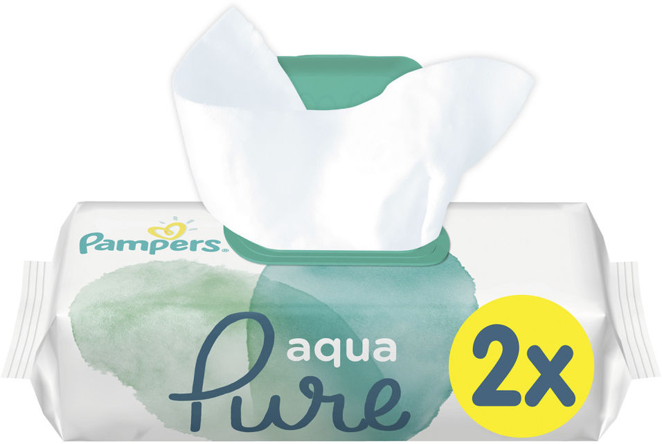 фото Салфетки влажные pampers aqua pure детские 96шт