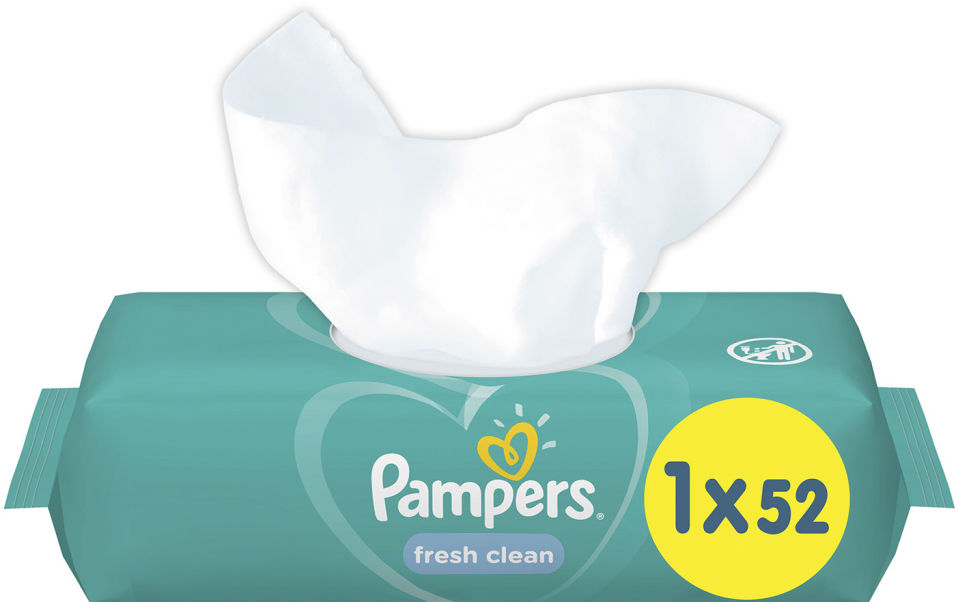 Салфетки влажные Pampers Fresh Clean детские 52шт салфетки влажные pampers new baby детские 46 шт