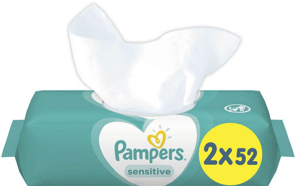 фото Салфетки влажные pampers sensitive детские 104шт