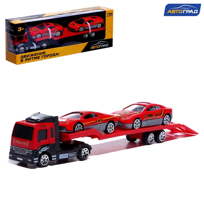 

игрушечная машинка металлическая «Пожарный автовоз», масштаб 1:64, Красный