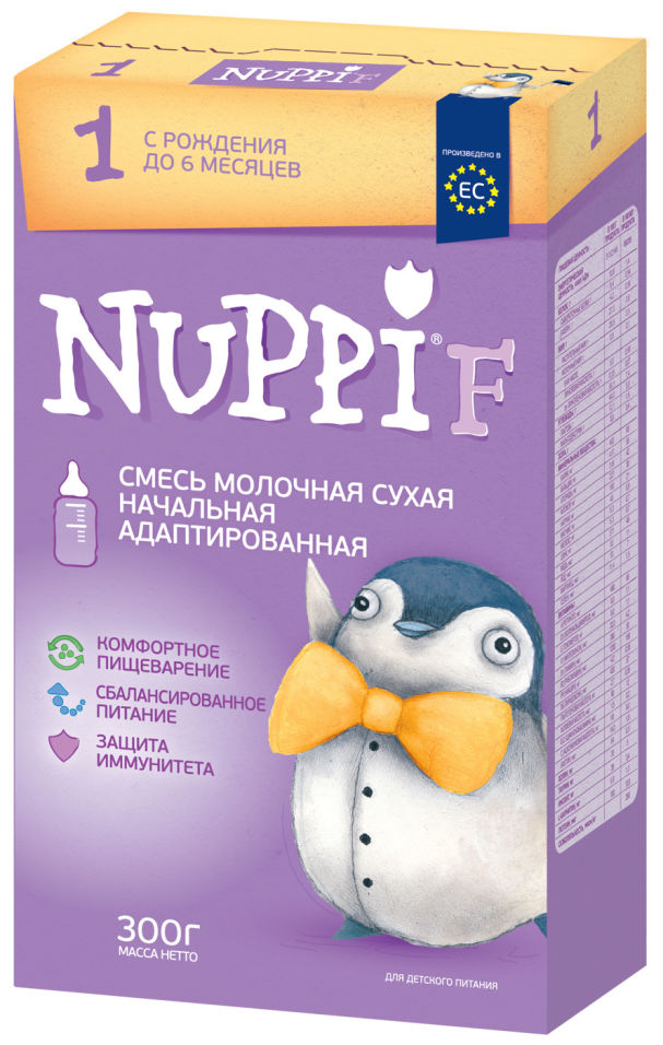 Смесь Nuppi F 1 молочная начальная адаптированная с 0 месяцев 300г