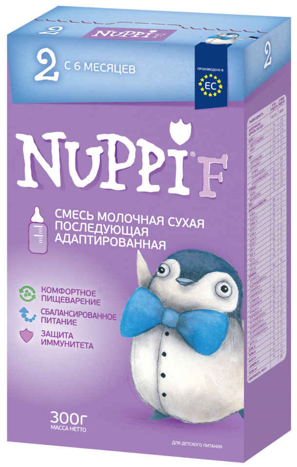 

Смесь Nuppi F 2 молочная последующая адаптированная с 6 месяцев 300г