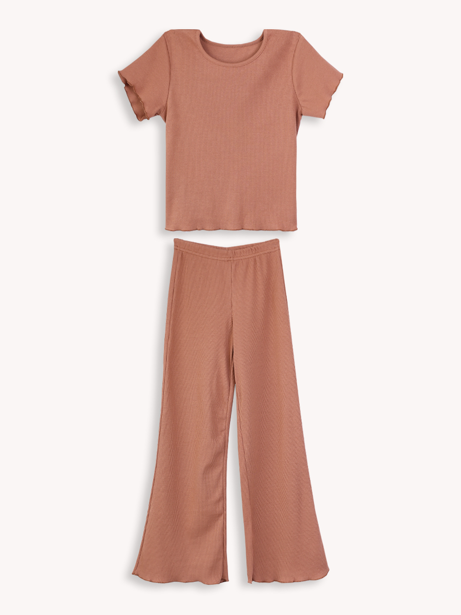Пижама детская КотМарКот 800041, коричневый, 152