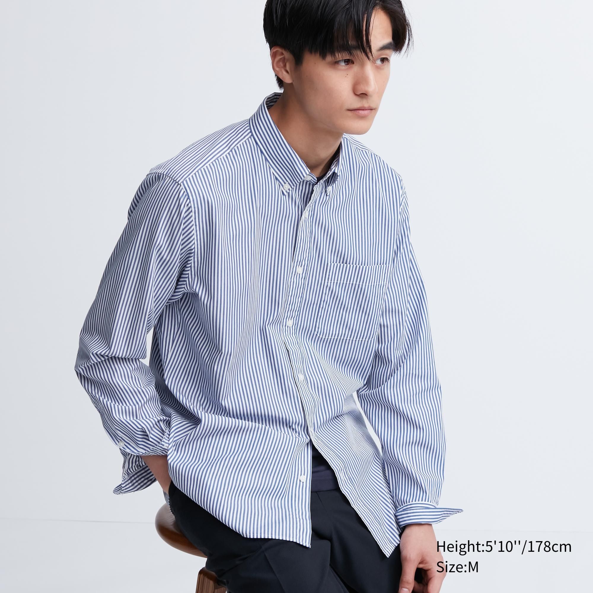 

Рубашка мужская UNIQLO 462375 голубой L, 462375