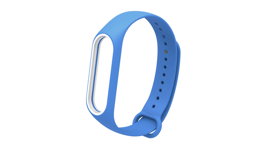 

Ремешок для Mi Band 3/4 Luminous Silicon Loop синий/белый