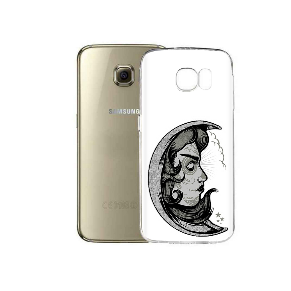 Чехол MyPads Tocco для Samsung Galaxy C5 Pro черно белая луна с лицом (PT61139.577.680)
