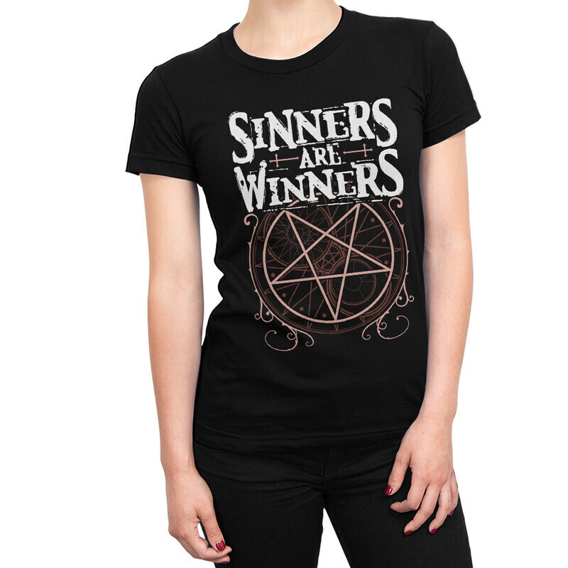 фото Футболка женская dream shirts sinners are winners 10005361 черная xs