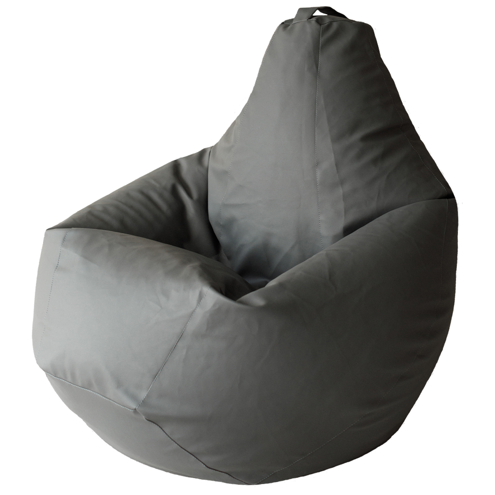 фото Кресло мешок груша серая экокожа 3xl, классический dreambag