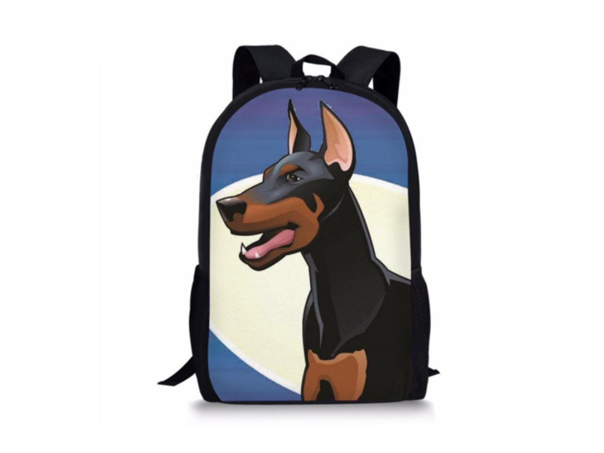 фото Рюкзак школьный urm собака, доберман, черный, l00026