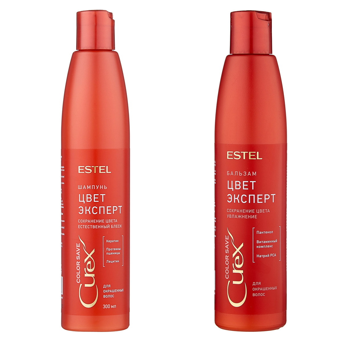 Комплект для волос Curex Color Save Estel Professional (шампунь+бальзам), 550 мл комплект бальзам для губ himalaya клубничный блеск 10 г х 2 шт
