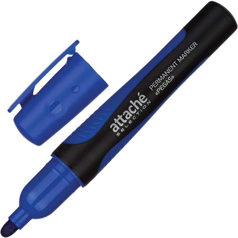 Маркер перманентный Attache Selection Pegas синий (толщина линии 2-5 мм), 426891