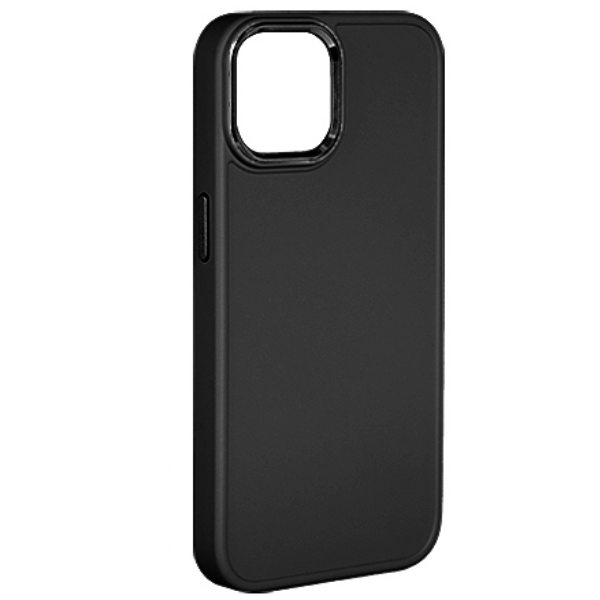 

Чехол iPhone 14 Plus матовый с цветной камерой, черный