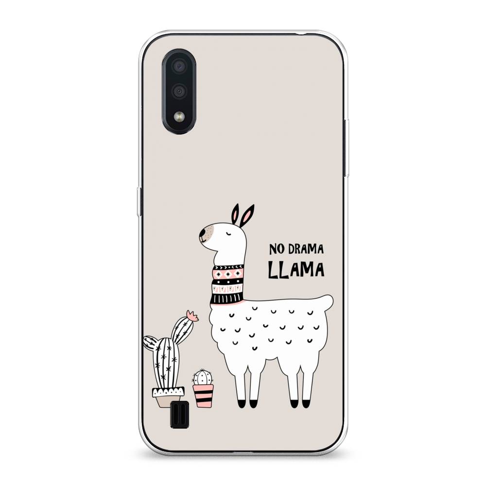 фото Силиконовый чехол "no drama llama" на samsung galaxy a01 awog