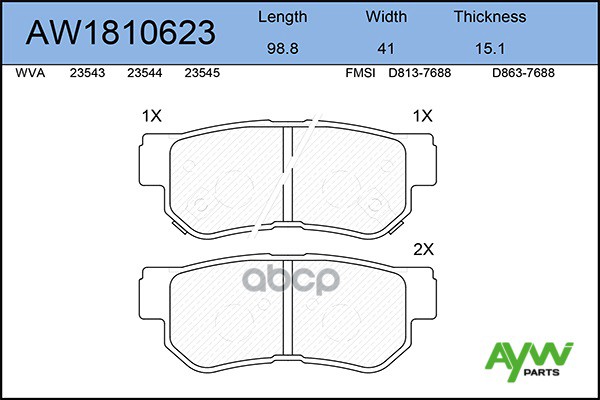 

Колодки Тормозные Задние Aw1810623 Hyundai Elantra, AW1810623