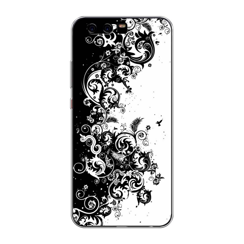 

Чехол для Huawei P10 "Черно белый узор", Белый;черный;серый, 62250-3
