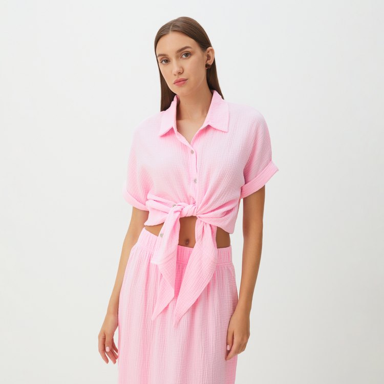 

Рубашка женская Maison David BLN921 розовая S, Розовый, BLN921