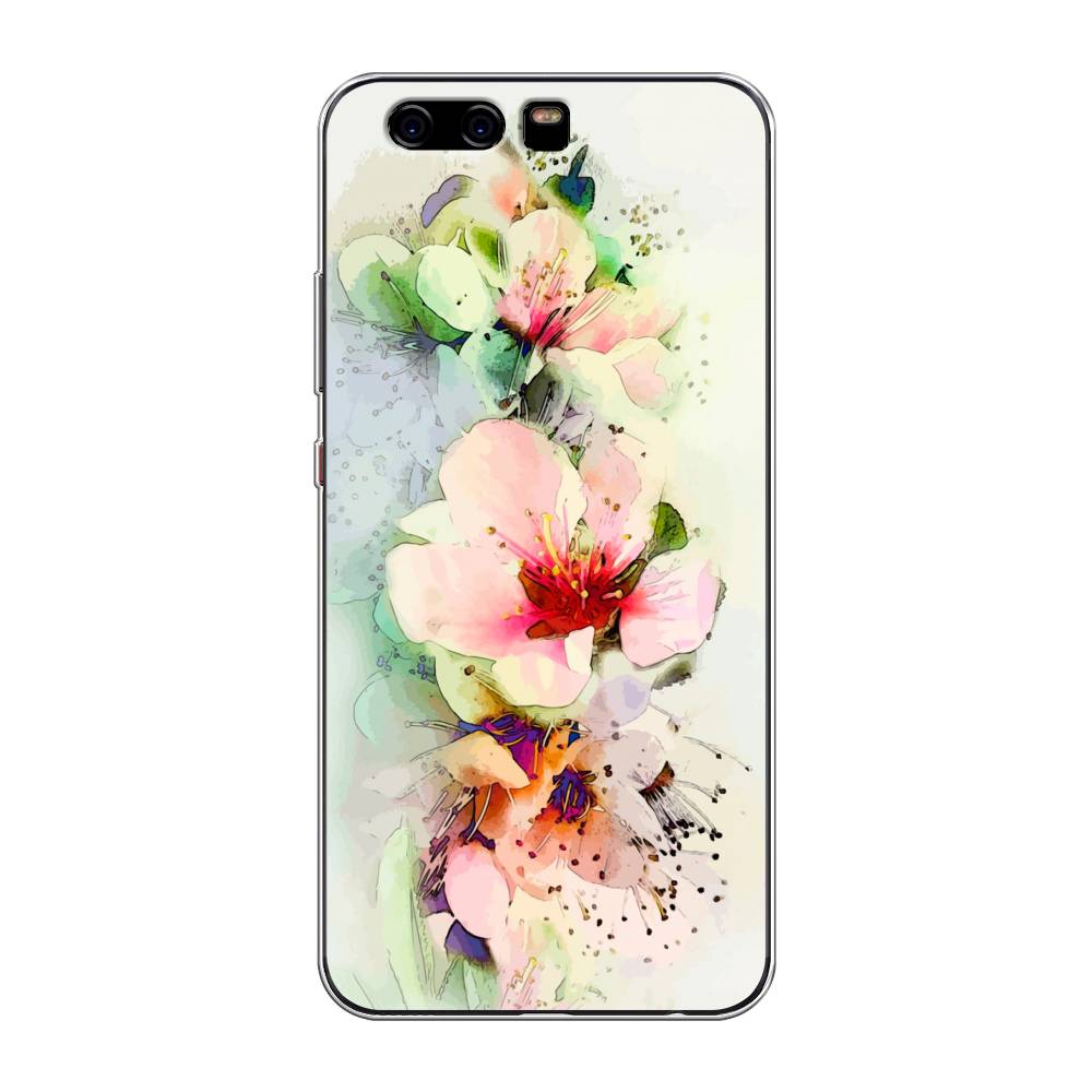 

Чехол для Huawei P10 "Нежные цветы", Зеленый;розовый, 62250-2