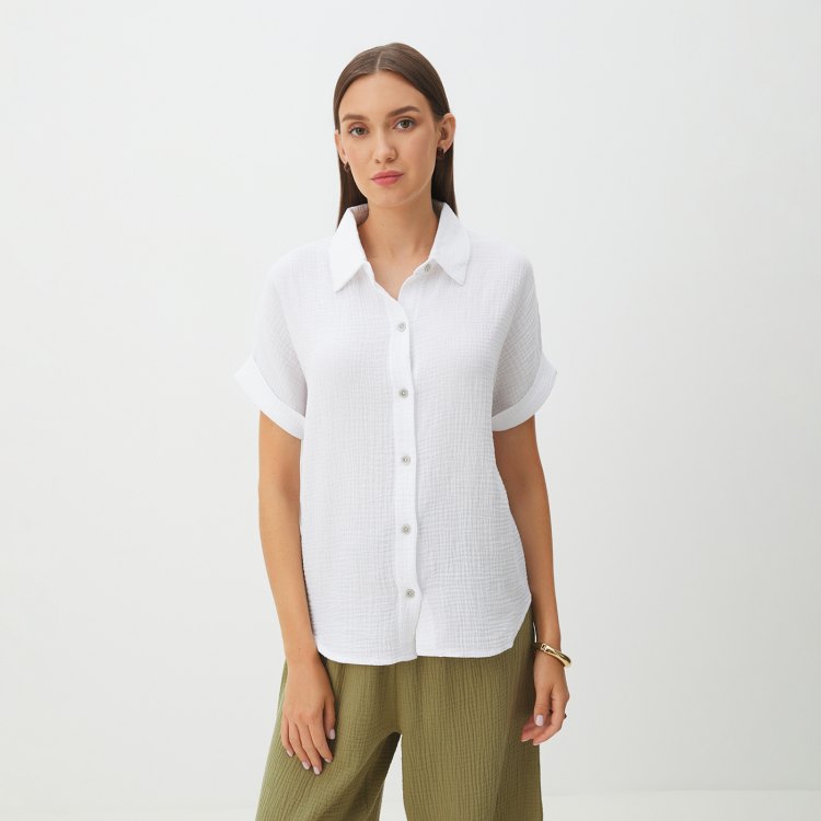 

Рубашка женская Maison David BLN921-1 белая S, Белый, BLN921-1