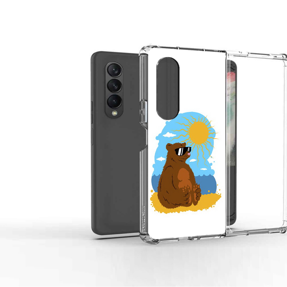 

Чехол MyPads Tocco для Samsung Galaxy Z Fold2 медведь на чиле, Прозрачный, Tocco