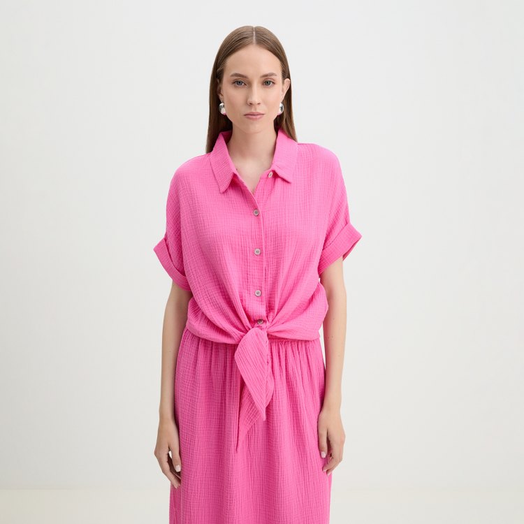 

Рубашка женская Maison David BLN921-1 розовая M, Розовый, BLN921-1