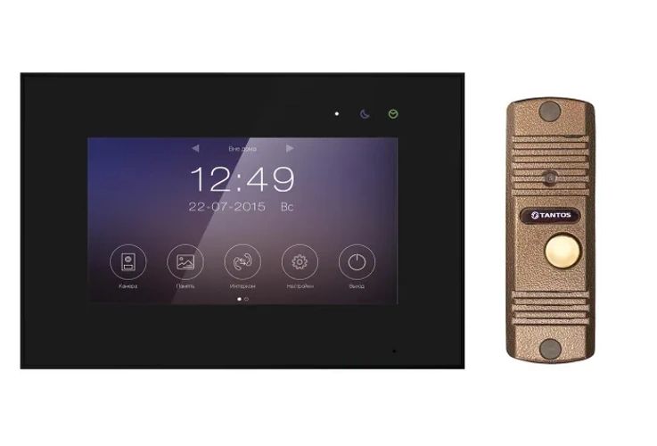 Комплект видеодомофона Tantos Marilyn HD Wi-Fi IPS (черный) и Corban HD (медь)