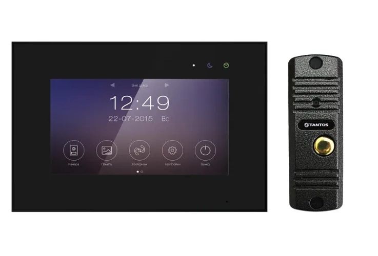 Комплект видеодомофона Tantos Marilyn HD Wi-Fi IPS (черный) и Corban HD (асфальт)