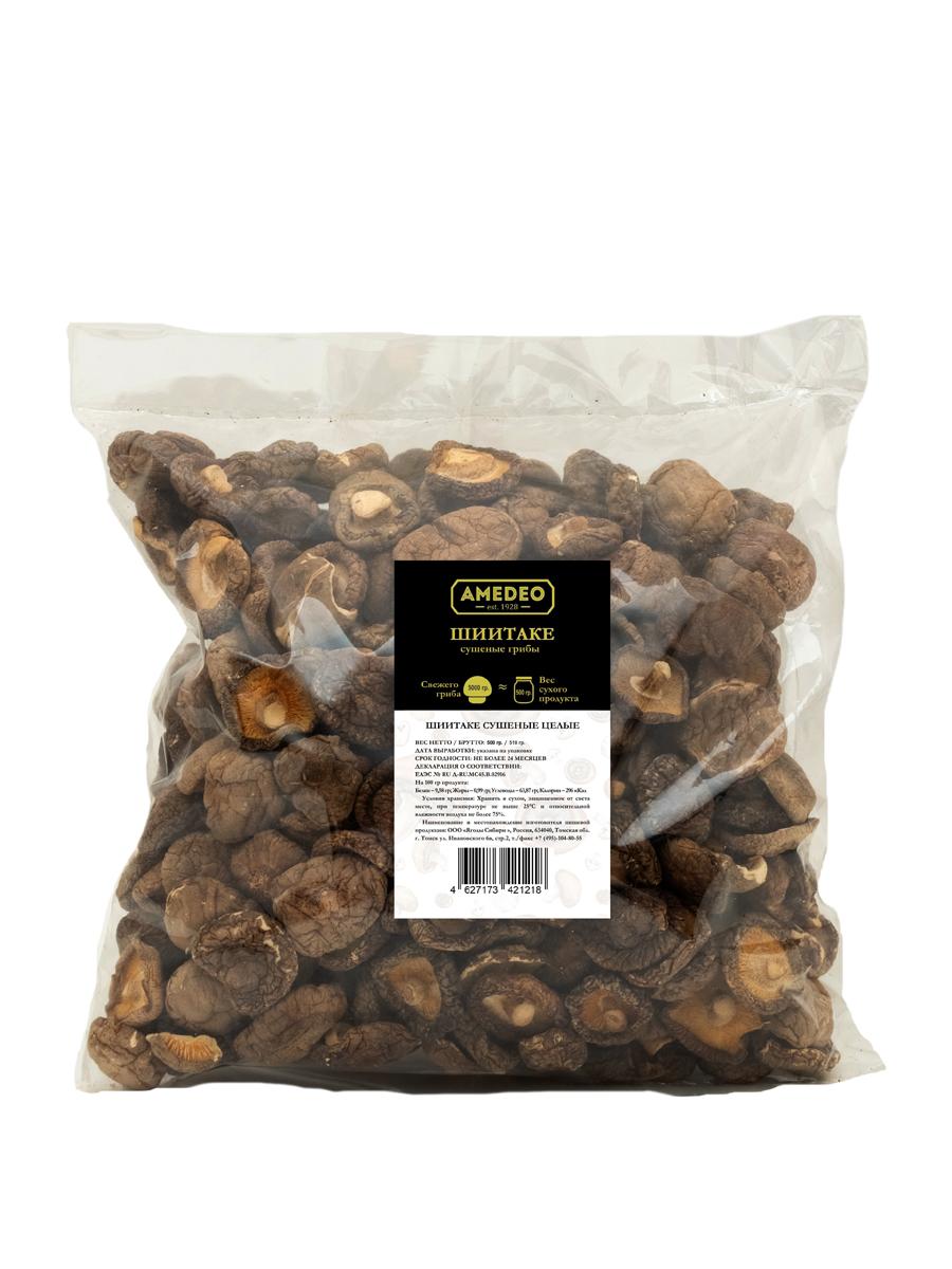 

Грибы шиитаке AMEDEO сушеные, 500 г, ГШ9876шиитаке500г