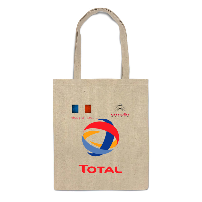 фото Сумка-шоппер printio wrc sebastian loeb бежевая