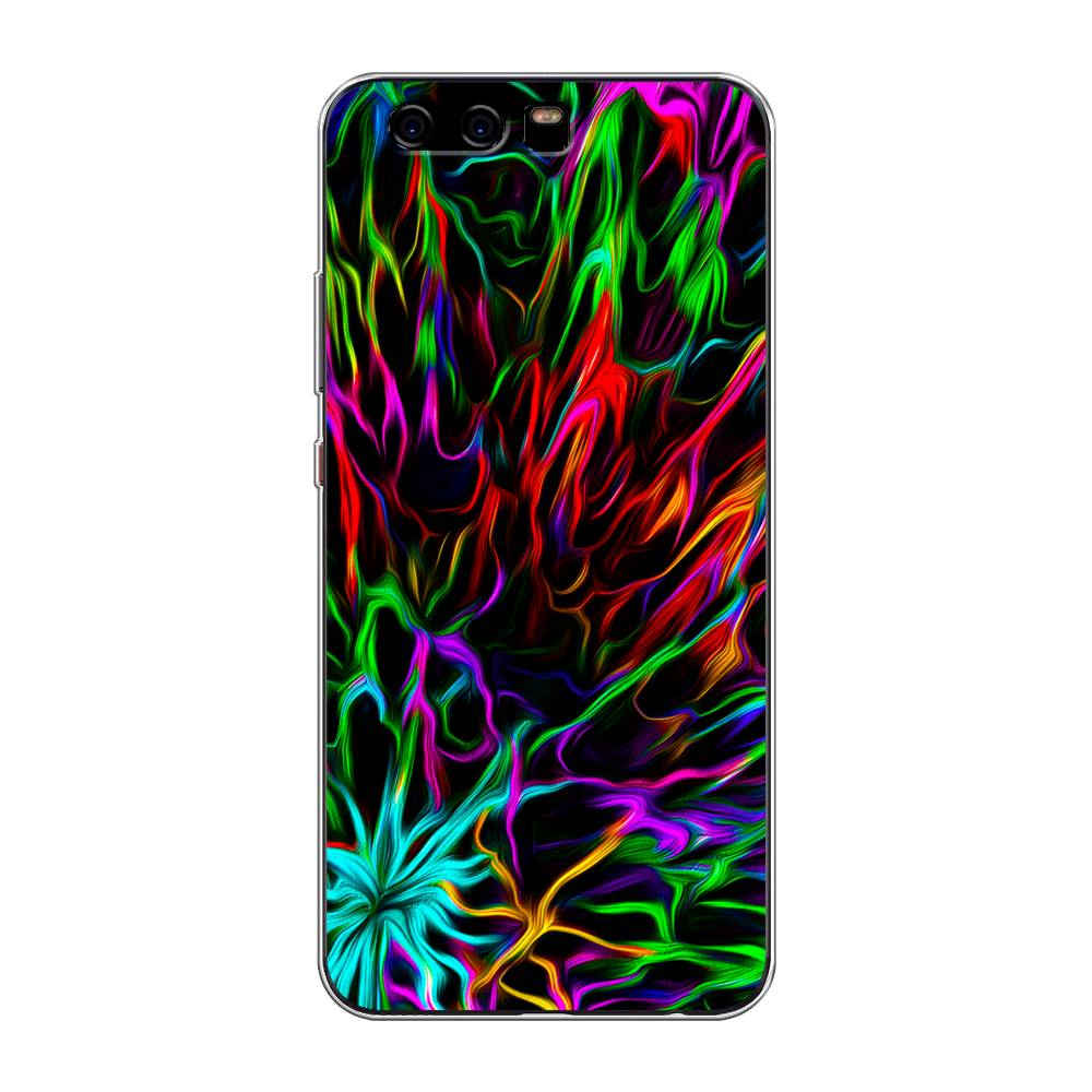 

Чехол для Huawei P10 "Разноцветные разводы", Голубой;зеленый;оранжевый, 62250-3