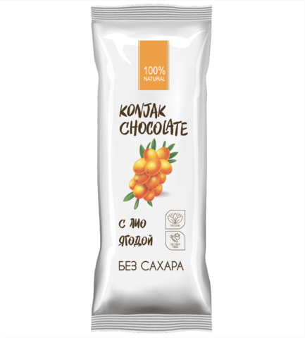 

Шоколад без сахара konjak chocolate облепиховый, 30г