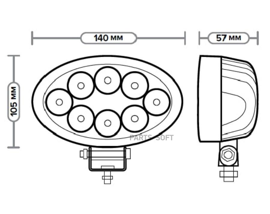 

Фара Дополнительная Led <<Автоэлектрика Ae24Ov-8Led-Hc>> Направленного Света,12/24V,24W,8С