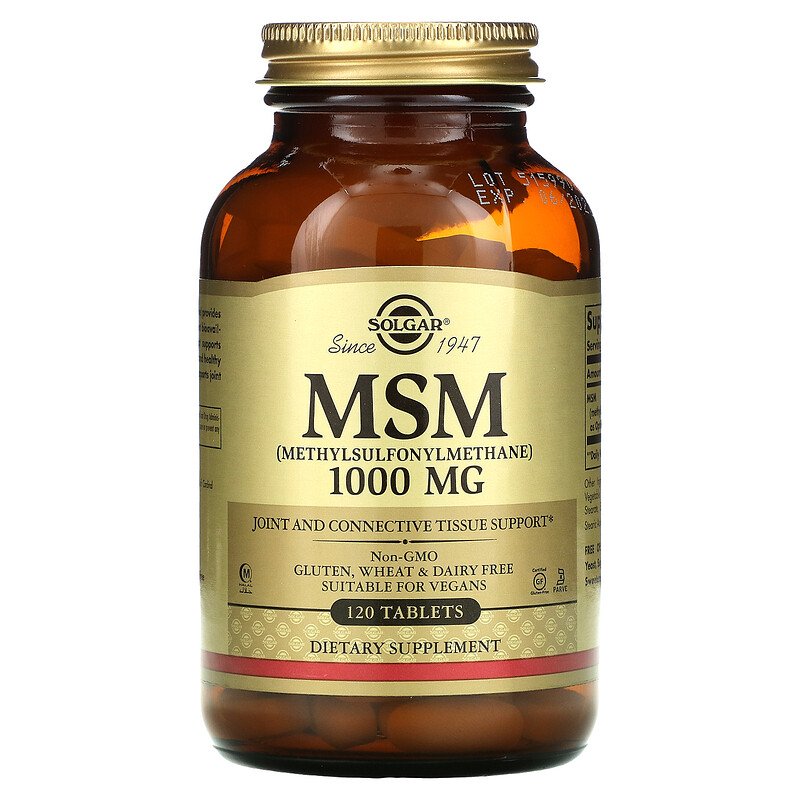 

Метилсульфонилметан SOLGAR MSM таблетки 1000 мг 120 шт., MSM