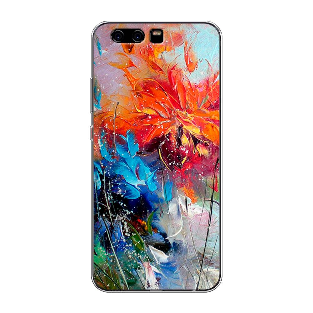 

Чехол для Huawei P10 "Абстрактные цветы", Оранжевый;синий, 62250-4