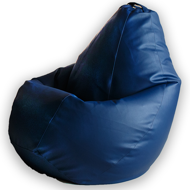 фото Кресло мешок груша синяя экокожа xl, классический dreambag