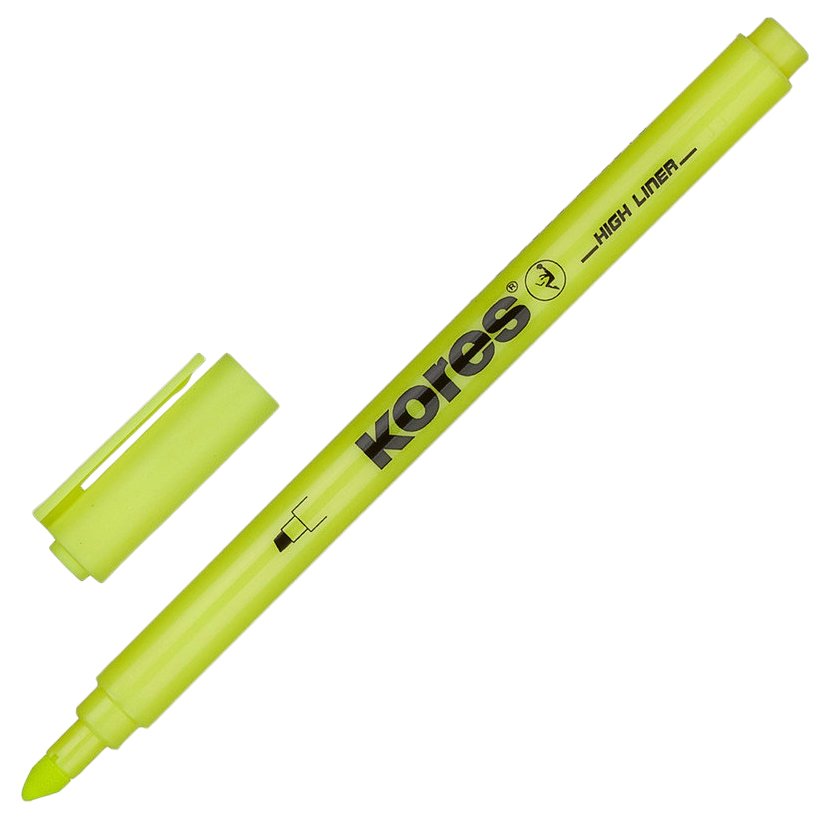 Текстовыделитель Kores желтый (толщина линии 0.5-3.5 мм), 400743