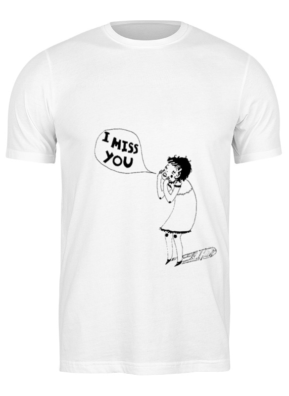 

Футболка мужская Printio I miss you белая 2XL, Белый, I miss you