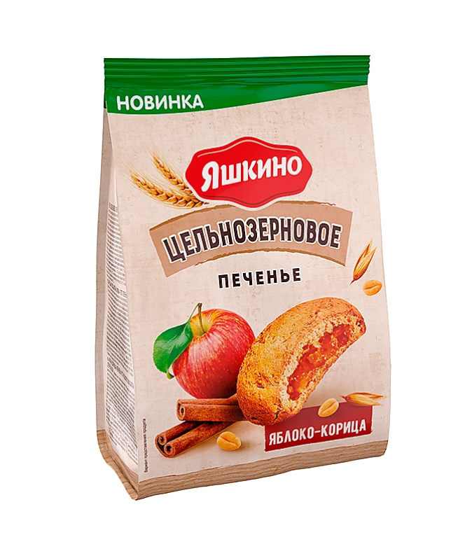 

Печенье Яшкино Цельнозерновое яблоко-корица, 3 шт по 250 г