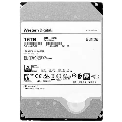 

Жесткий диск WD WD Ultrastar DC HC550 0F38357 WUH721816AL5204 16Tb 16 ТБ (0F38357), WD Ultrastar DC HC550 0F38357 WUH721816AL5204 16Tb