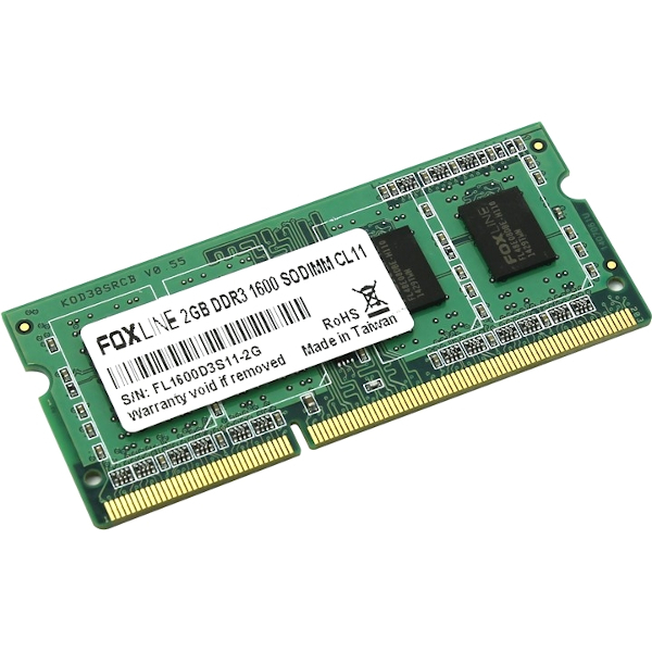 Оперативная память Foxline 2Gb DDR-III 1600MHz SO-DIMM (FL1600D3S11-2G)