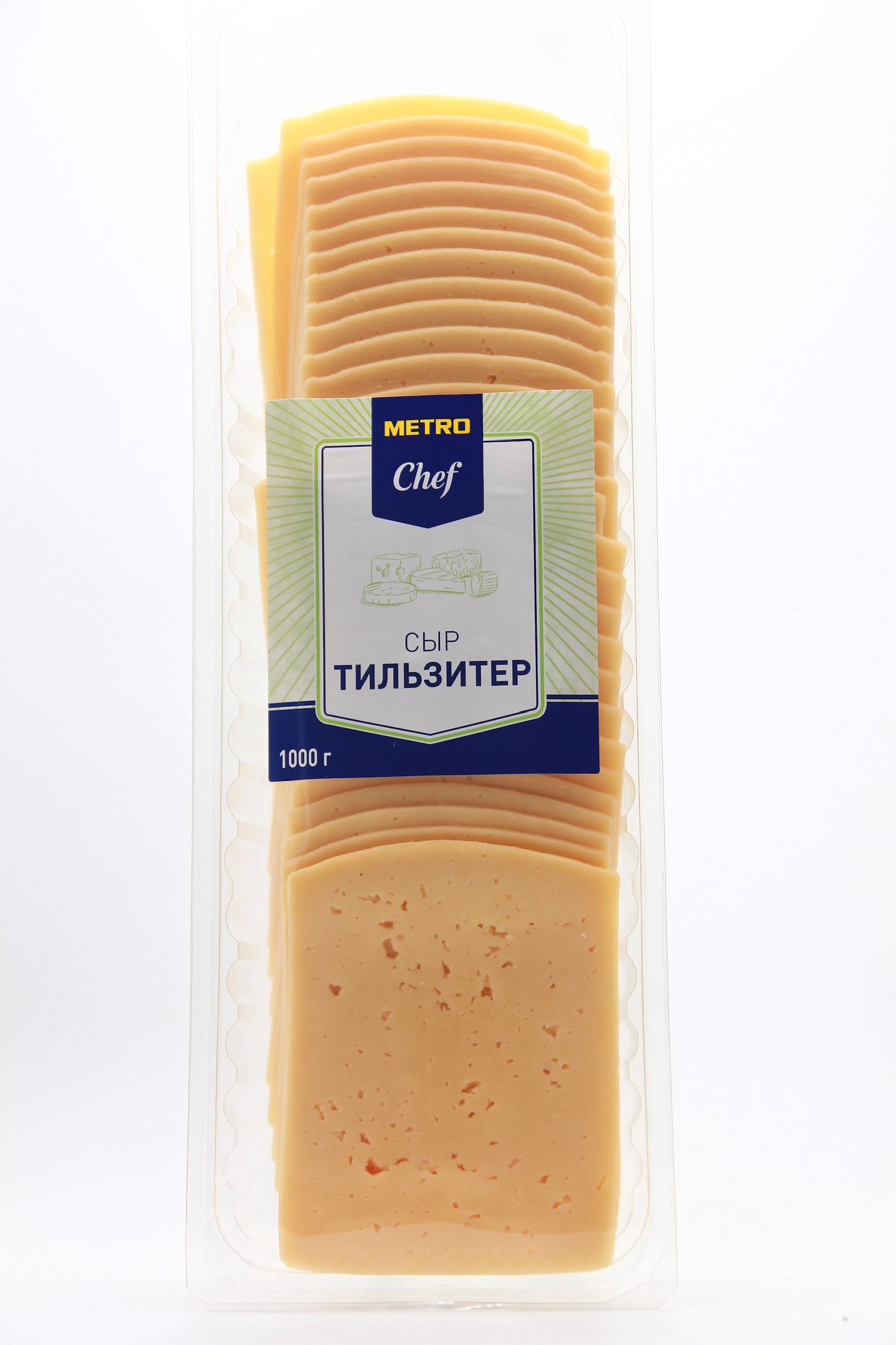 Сыр полутвердый Metro Chef Тильзитер нарезка 45% 1 кг бзмж