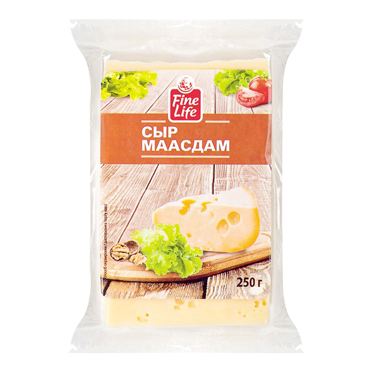 

Сыр полутвердый Fine Life Маасдам 45% 250 г бзмж