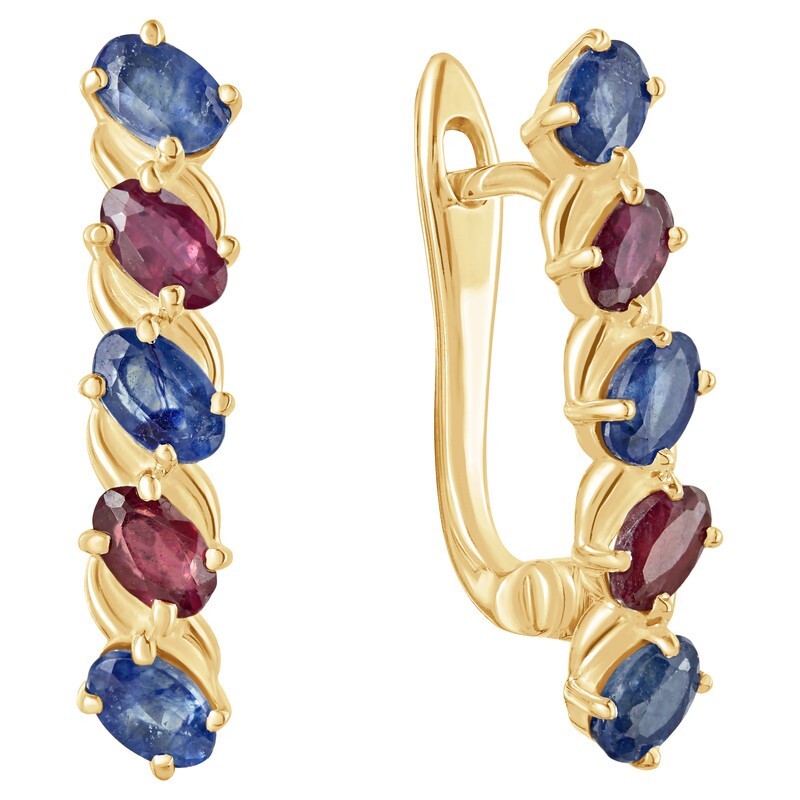 

Серьги из серебра с сапфиром, рубином LAZURIT-ONLINE 8023YG, 8023YG