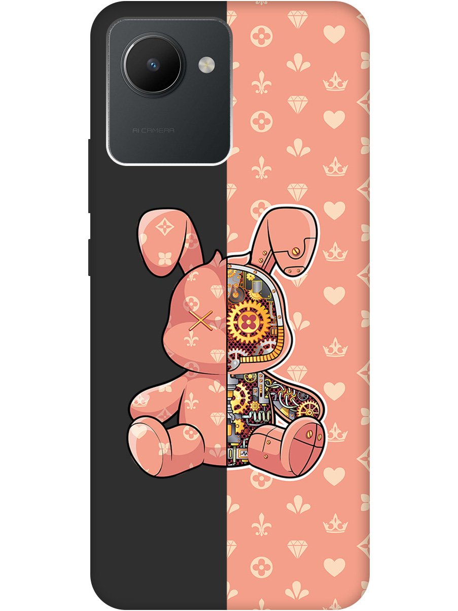 

Силиконовый чехол на realme C30 с принтом "Персиковый Кролик с механизмом" матовый черный, Черный;бежевый;оранжевый, 766400271