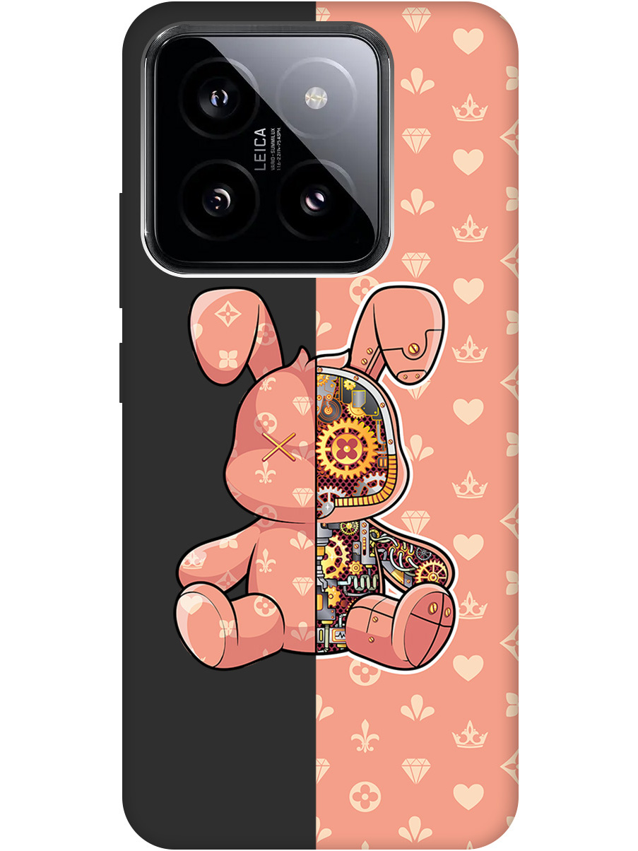 

Силиконовый чехол на Xiaomi 14 с принтом "Персиковый Кролик с механизмом" матовый черный, Черный;бежевый;оранжевый, 777769971