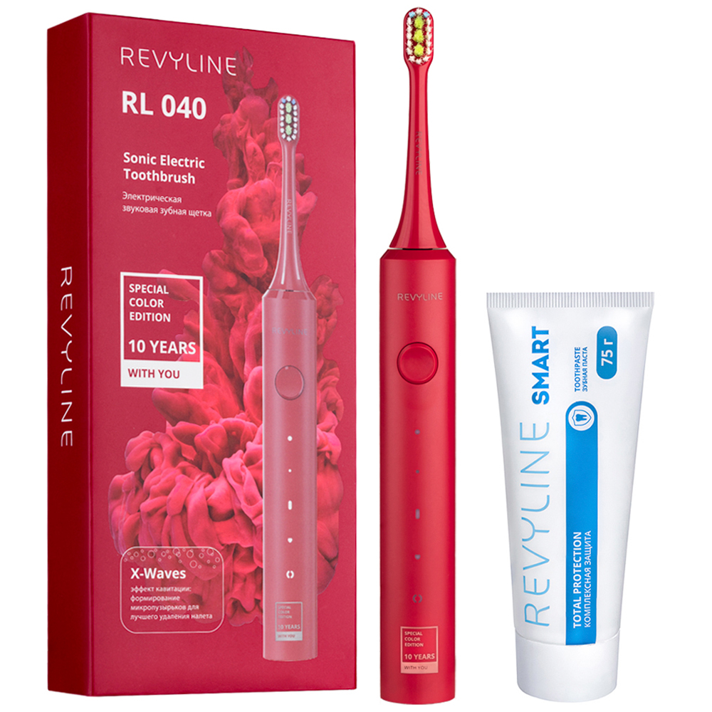 

Электрическая зубная щетка Revyline RL 040+зубная паста красный, RL 040+зубная паста