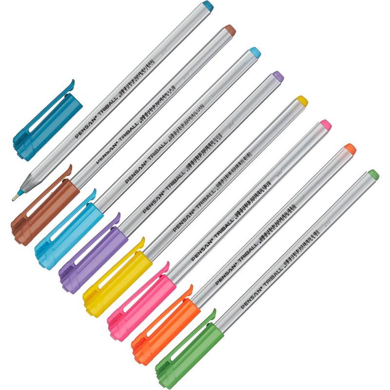 Набор ручек шариковых Pensan Triball 735663, разноцветные, 1 мм, 8 шт.