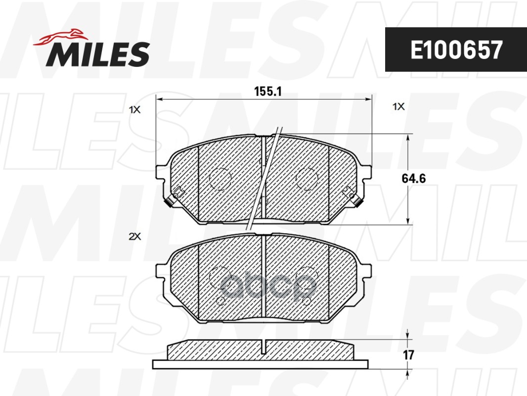 

Колодки Тормозные Hyundai Ix55 3.0 Crdi 08- Передние Semimetallic Miles арт. E100657
