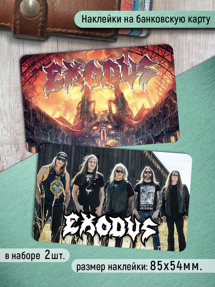 

Наклейки на банковскую карту Клейкие Наклейки Exodus рок SNK_234, 2 шт