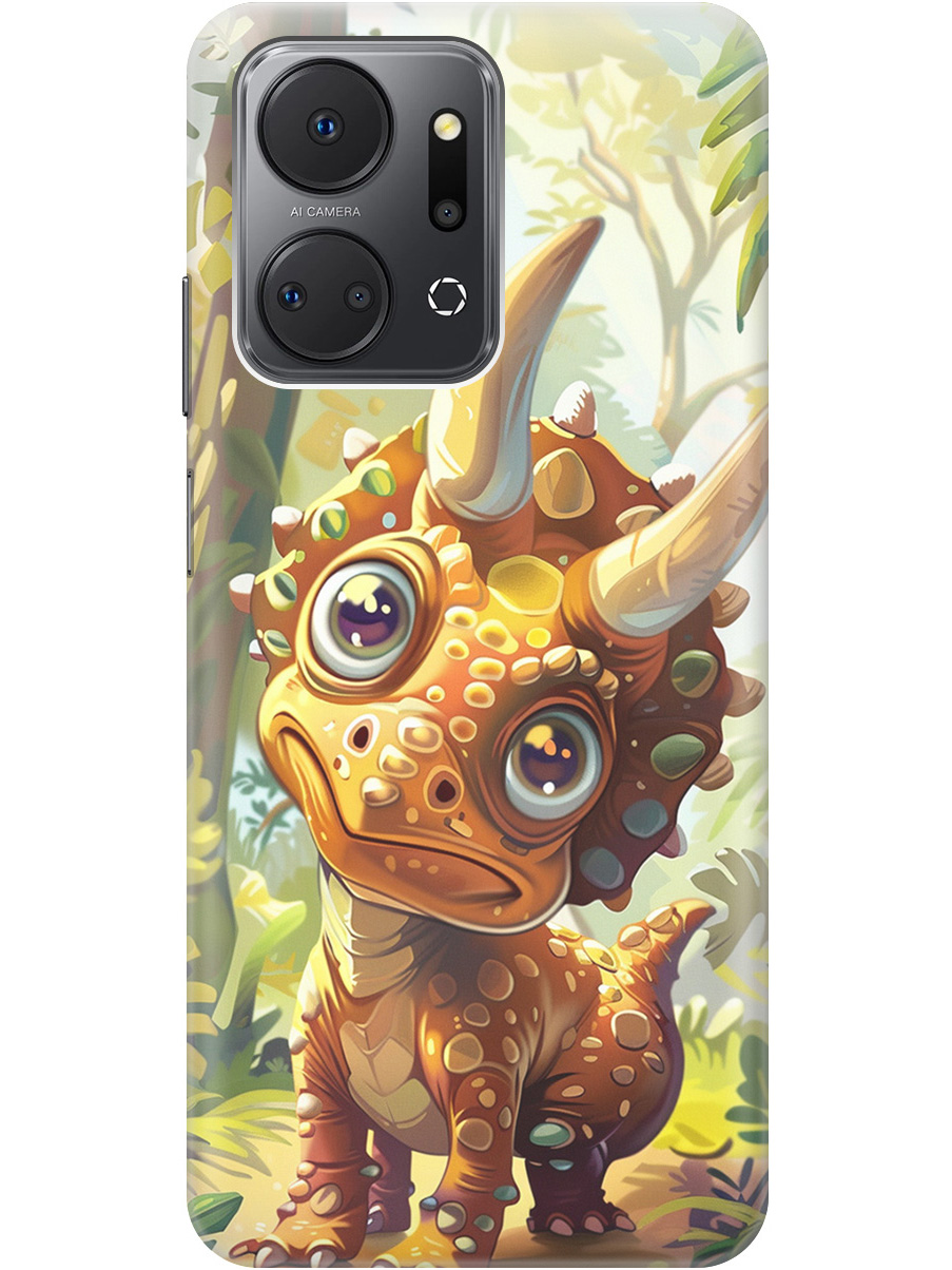 

Силиконовый чехол на Honor X7a с рисунком "Малыш-динозавр", Желтый;зеленый, 20000896