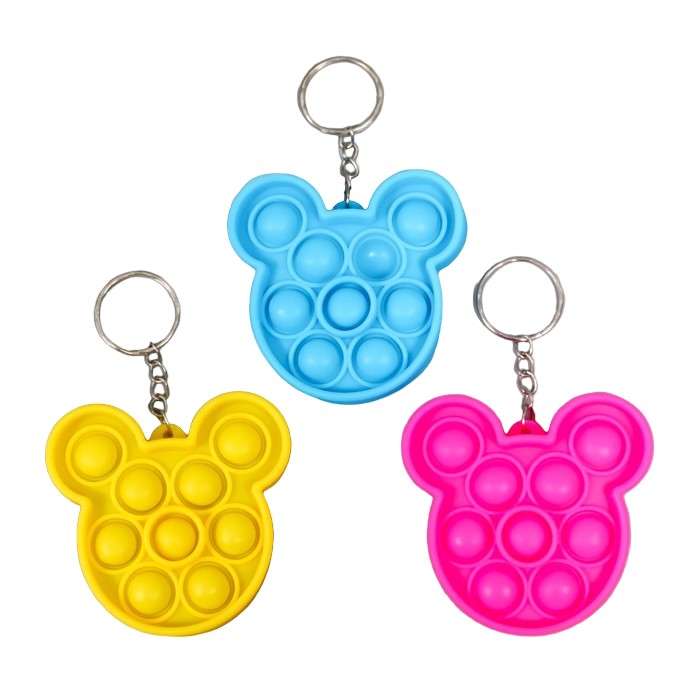 

Брелок резина антистресс (бесконечная пупырка) "Ушки" МИКС 7,1х7,9х1,3 см (12 шт), Разноцветный